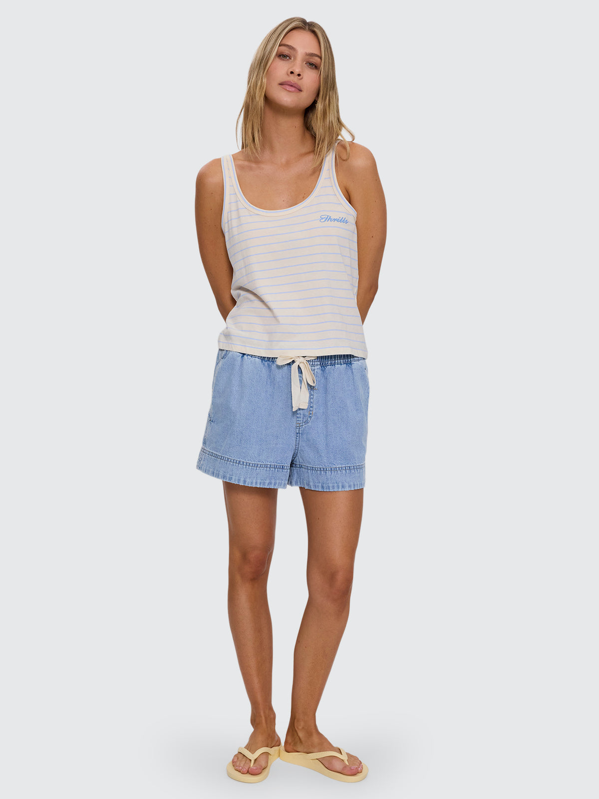 Coastal Slouch Tank - Placid Blue Stripe 4