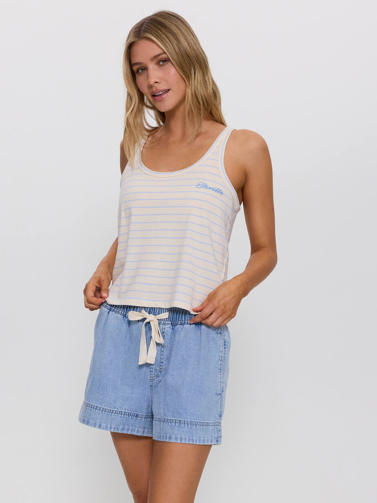 Coastal Slouch Tank - Placid Blue Stripe 4