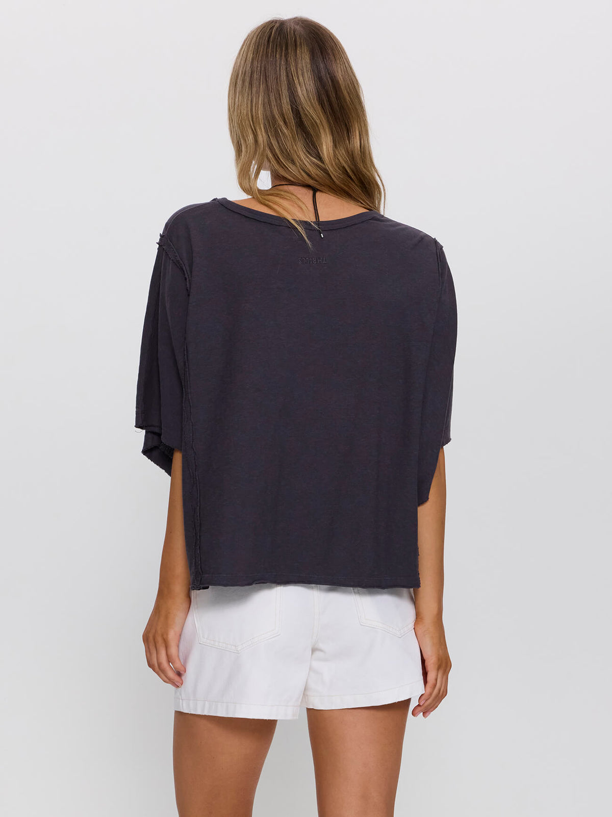 Hemp Extended Shoulder Tee - Ebony 4