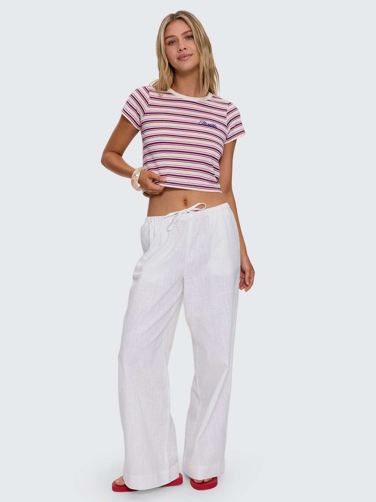 Multi Stripe Mini Tee - Red Royal Stripe 4