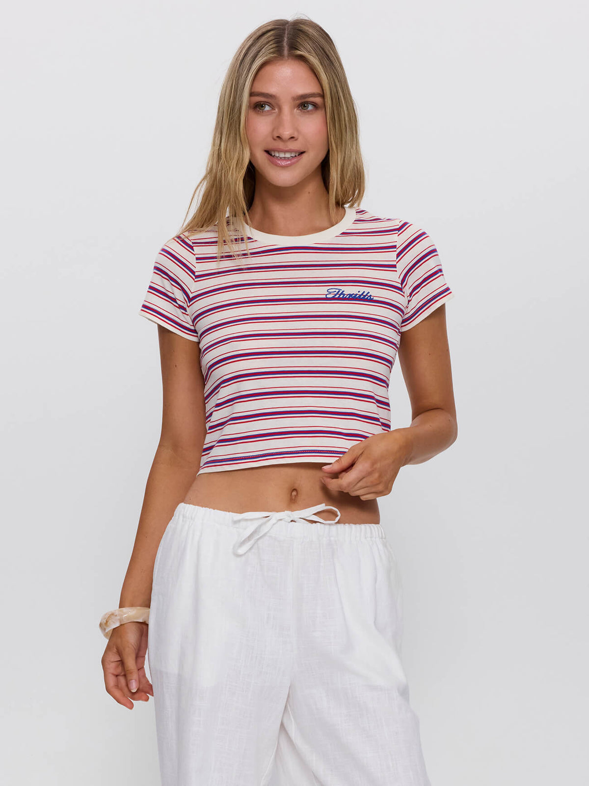 Multi Stripe Mini Tee - Red Royal Stripe 4