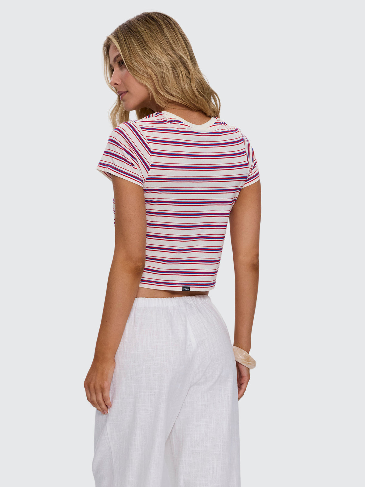 Multi Stripe Mini Tee - Red Royal Stripe 4