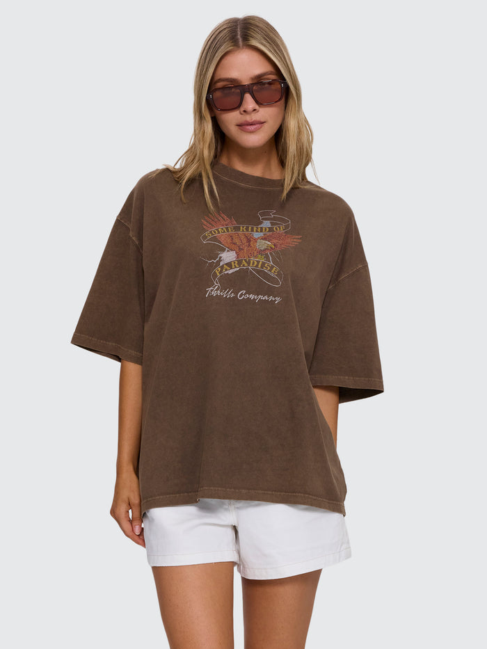 Banner Of Strength Oversized Tee - Cocoa 4