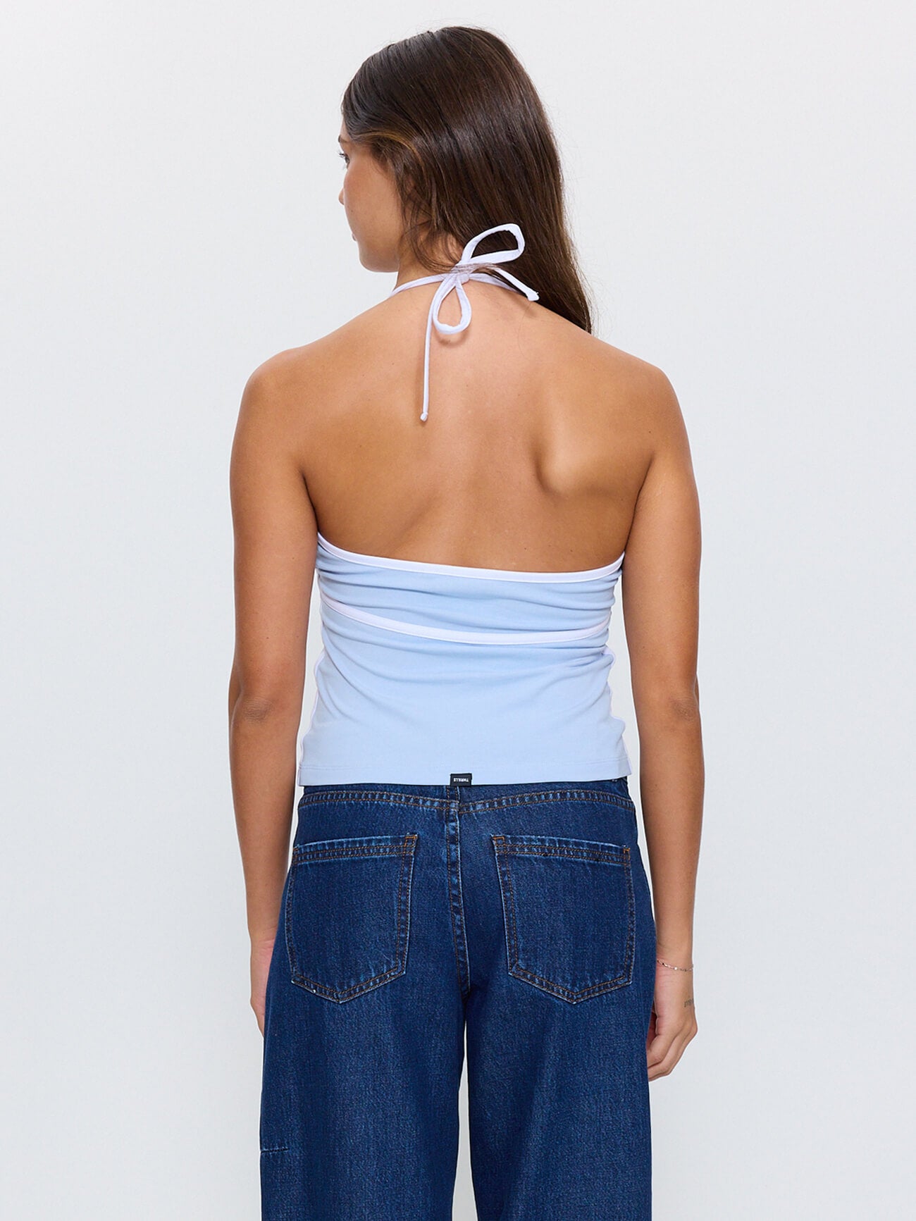 On Repeat Contrast Halter Top - Placid Blue 4