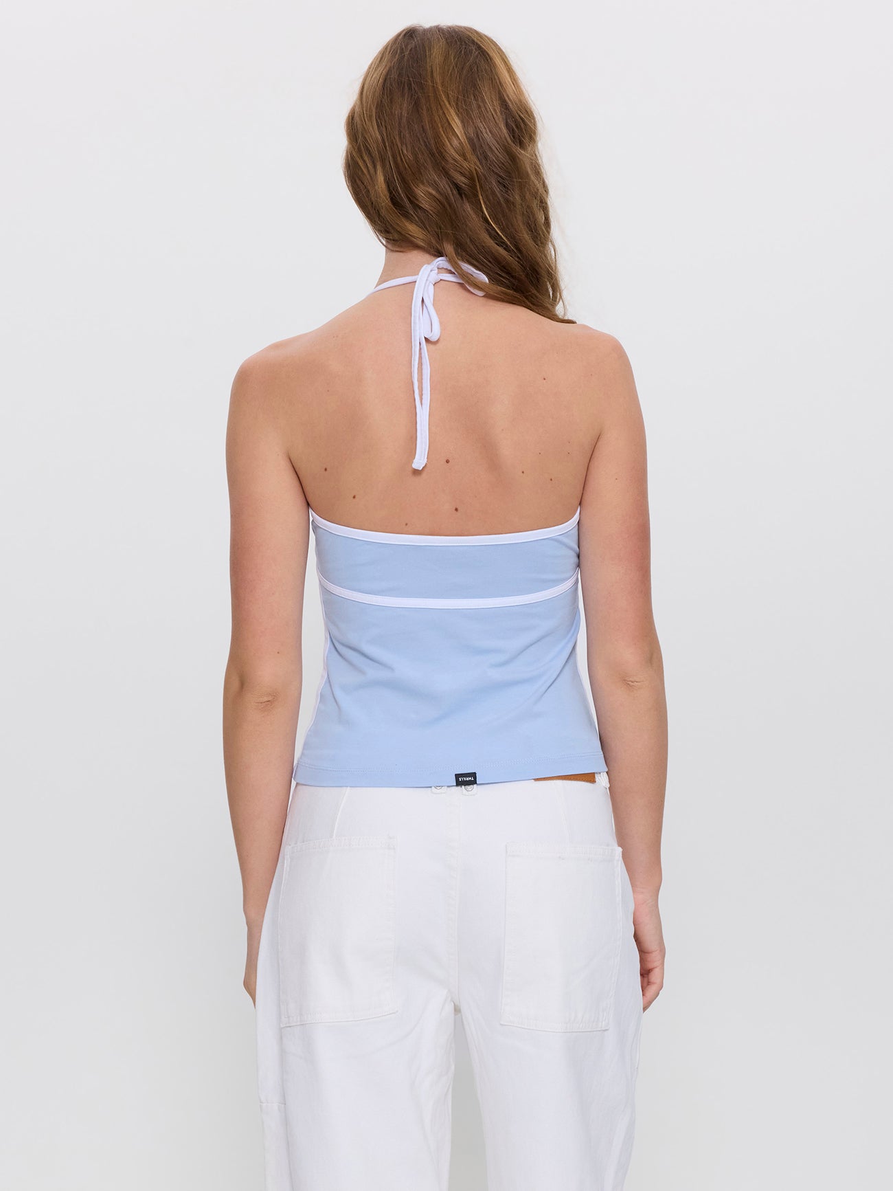 On Repeat Contrast Halter Top - Placid Blue 4