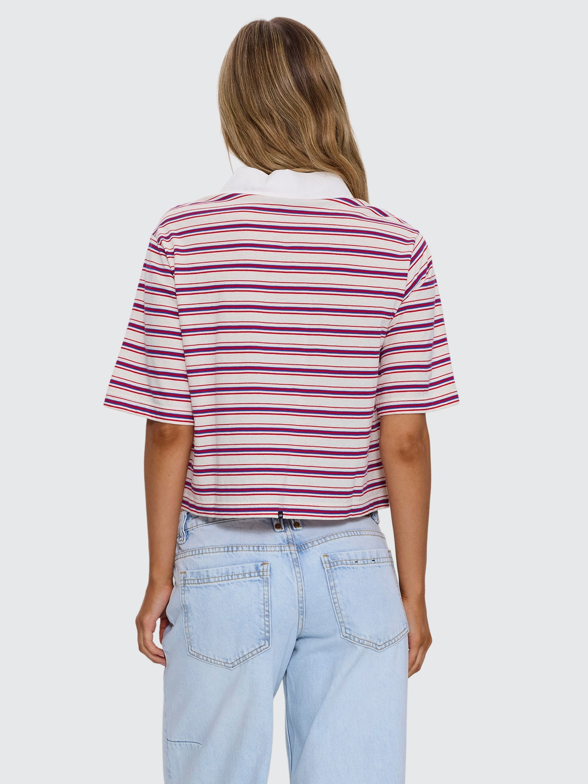 Harry Striped Cropped Polo - Red Royal Stripe 4
