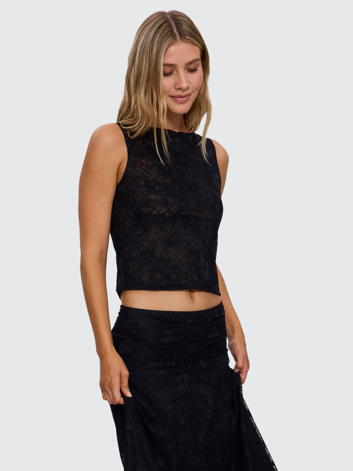 New Romance Lace Tank - Black 4