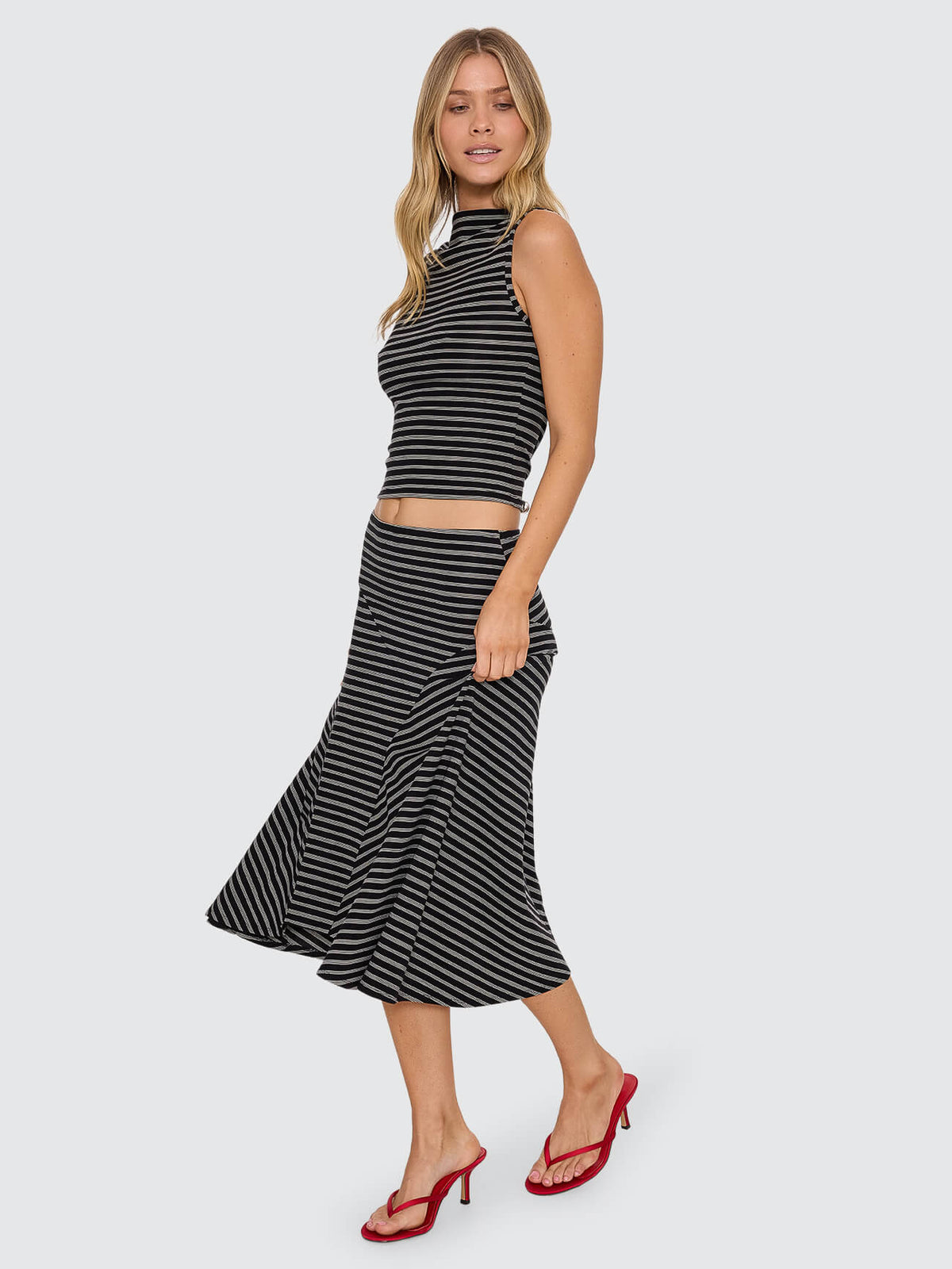 Best of Luck Tank - Black Cream Stripe 4