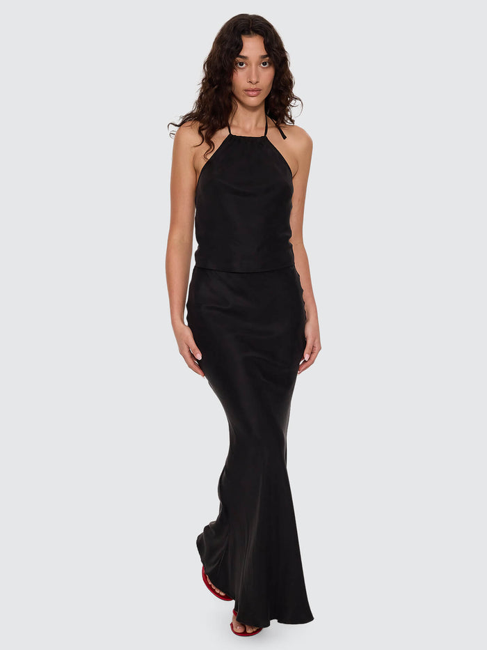 Rhea Bias Maxi Skirt - Black 4
