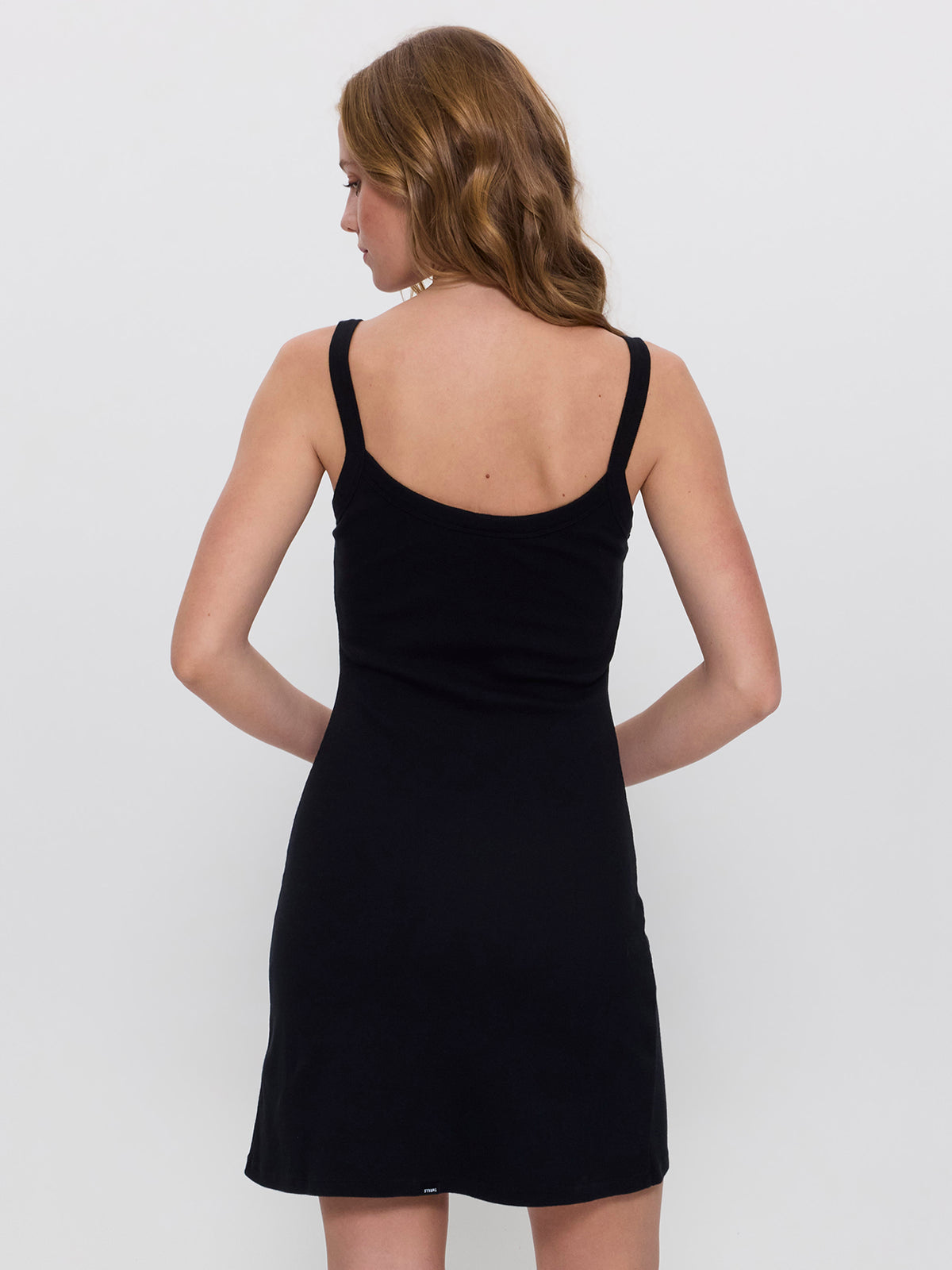Rib Mini Singlet Dress - Black 4