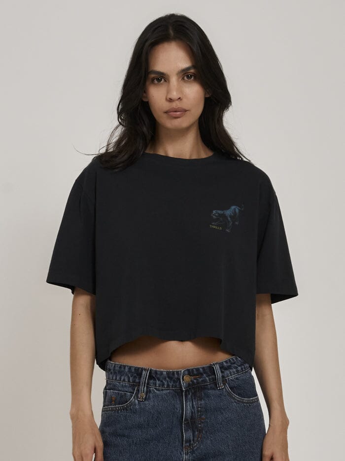 Majestic Merch Crop Tee - Twilight Black