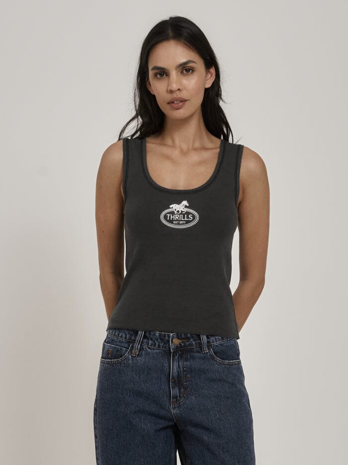 Chariot Oval Singlet - Merch Black