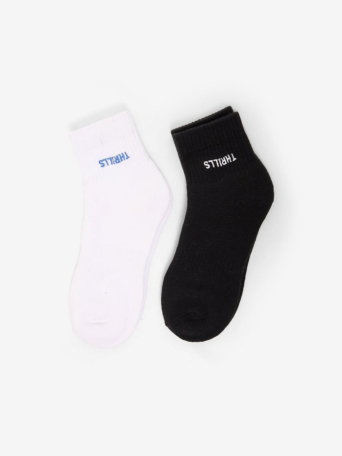 Minimal Thrills 2 Pack Sock - White - Black