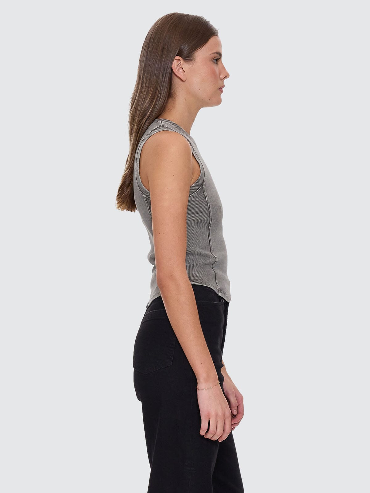 Hyperdrive Rib Curve Tank - Charcoal Rose 4