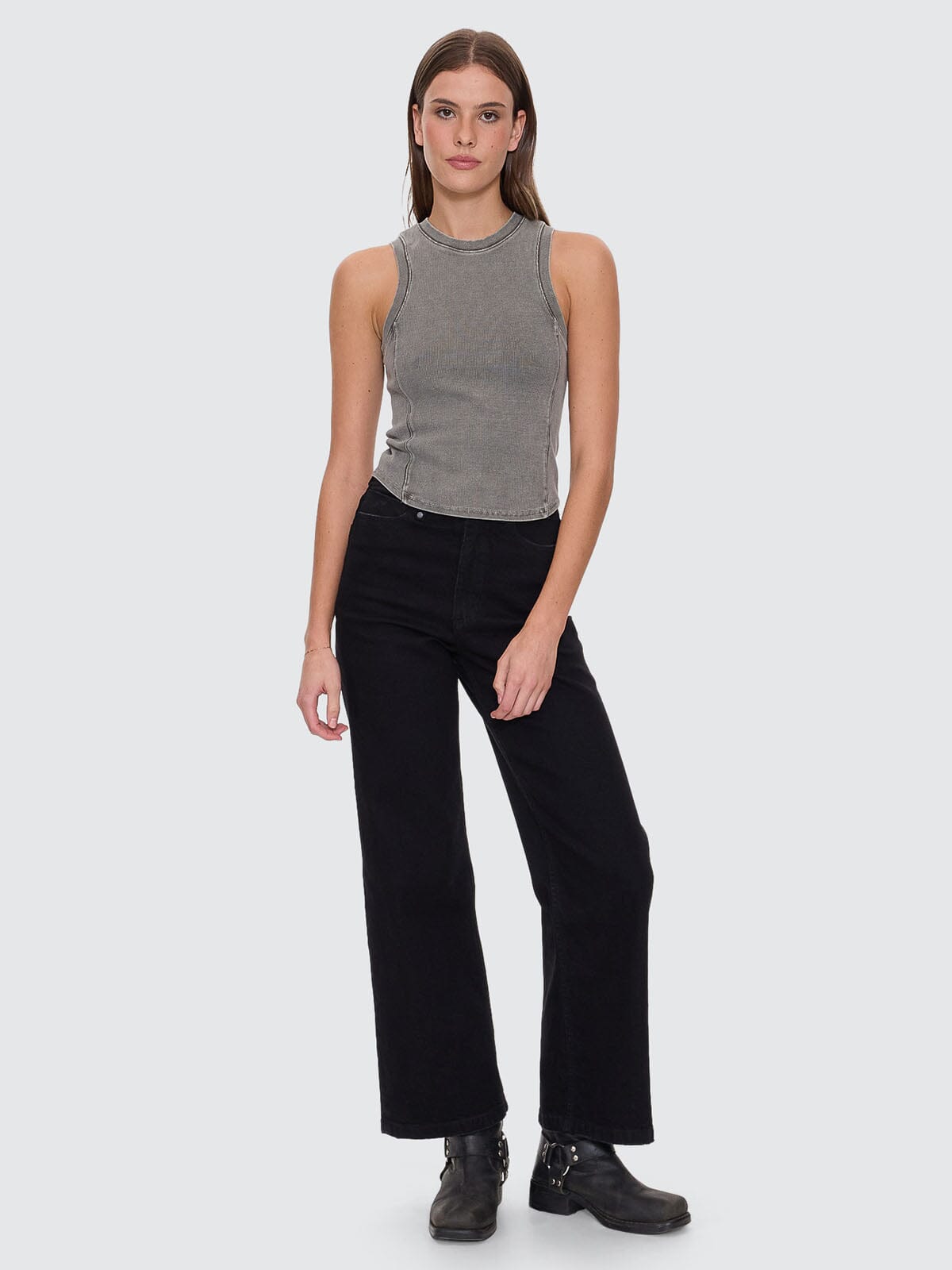 Hyperdrive Rib Curve Tank - Charcoal Rose 4