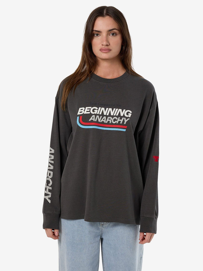 Beginning Anarchy Long Sleeve Oversized Tee - Merch Black