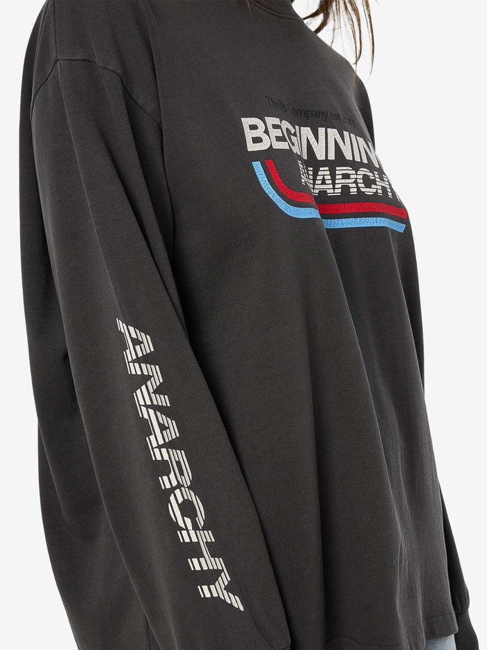 Beginning Anarchy Long Sleeve Oversized Tee - Merch Black