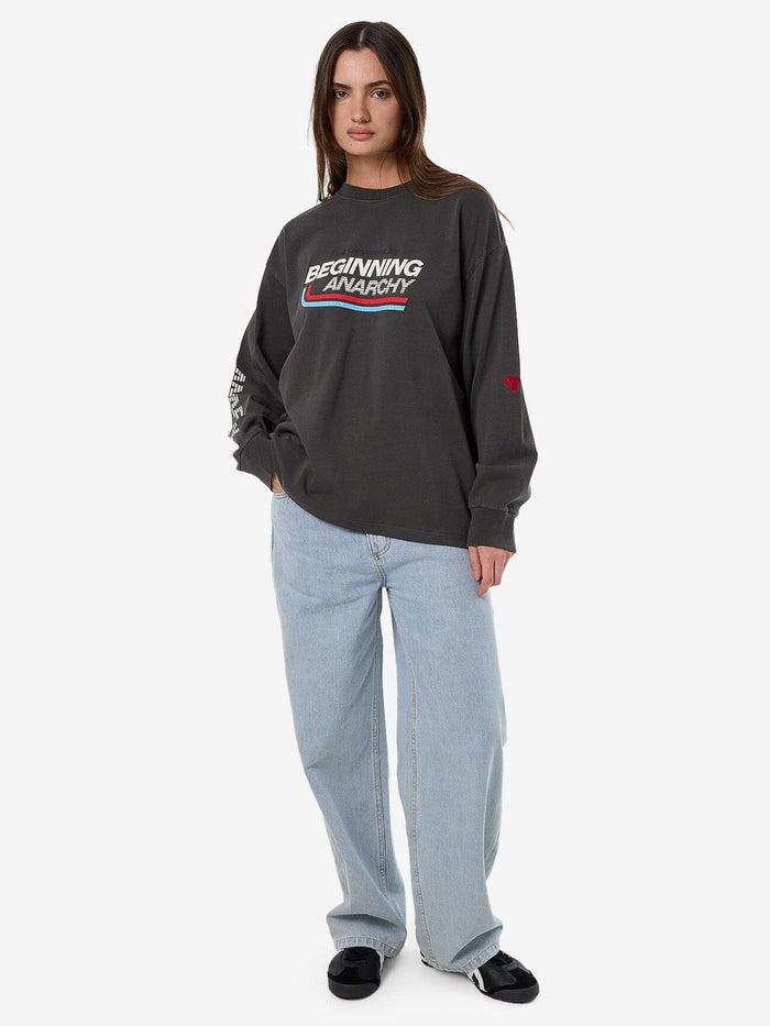Beginning Anarchy Long Sleeve Oversized Tee - Merch Black
