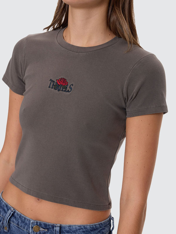Bed Of Roses Mini Tee - Charcoal Rose 4