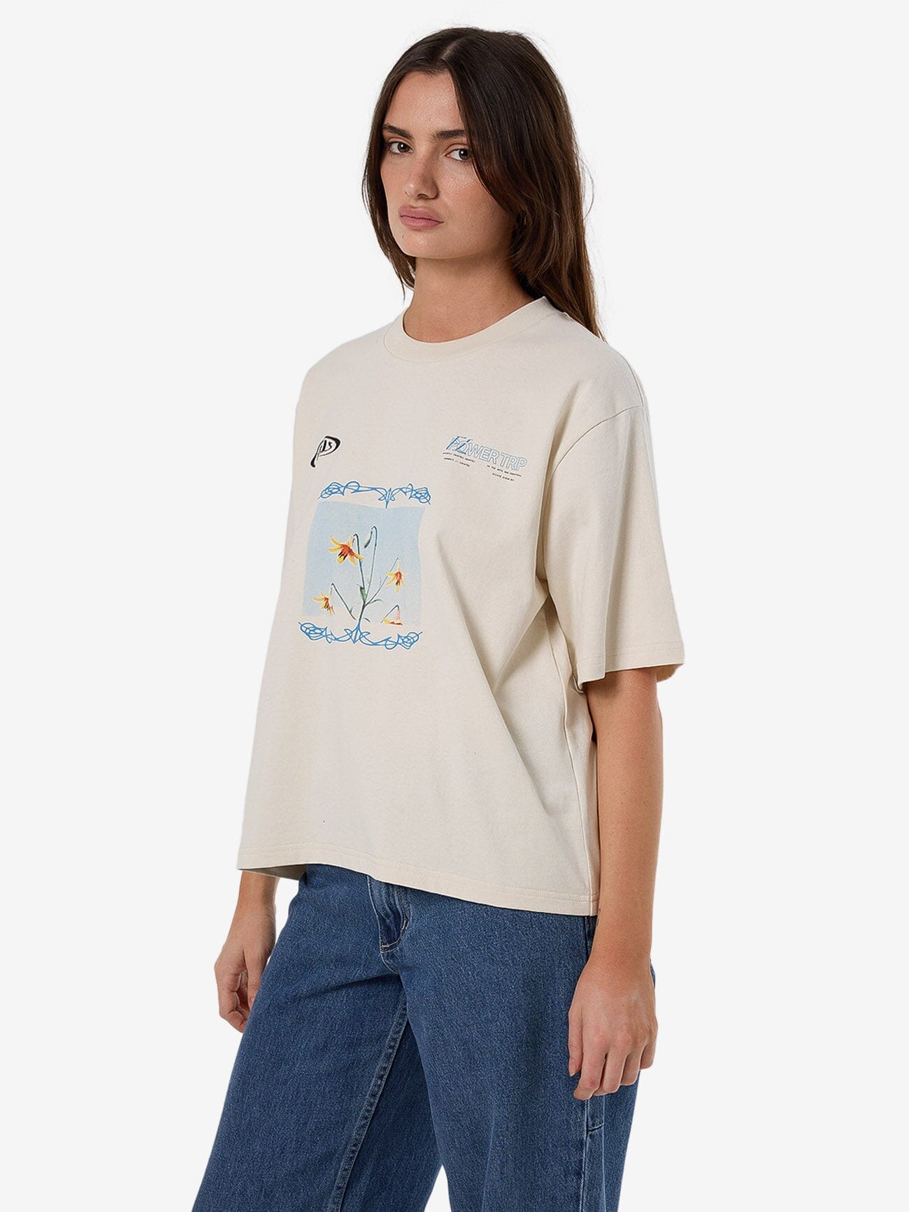 Flower Trip Square Tee - Heritage White 4