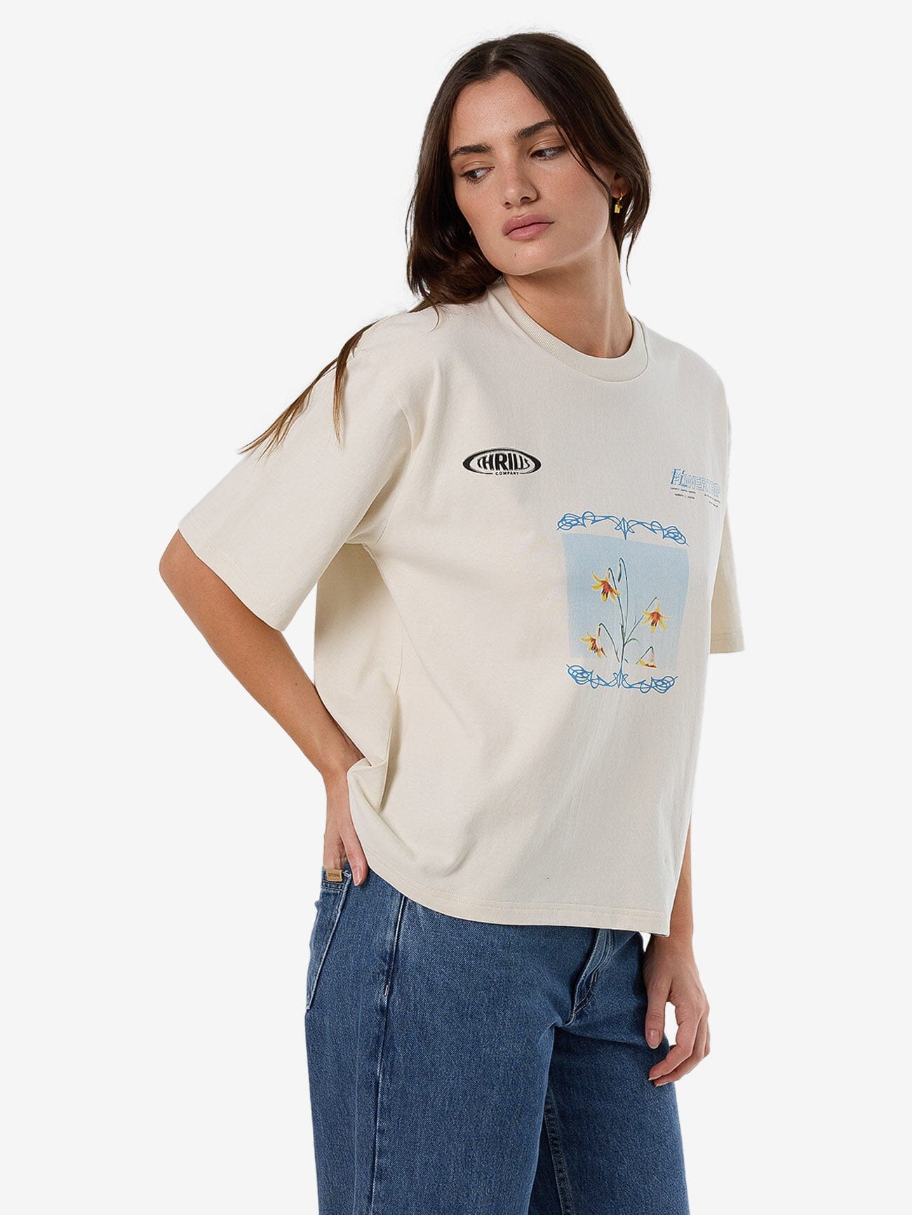 Flower Trip Square Tee - Heritage White 4