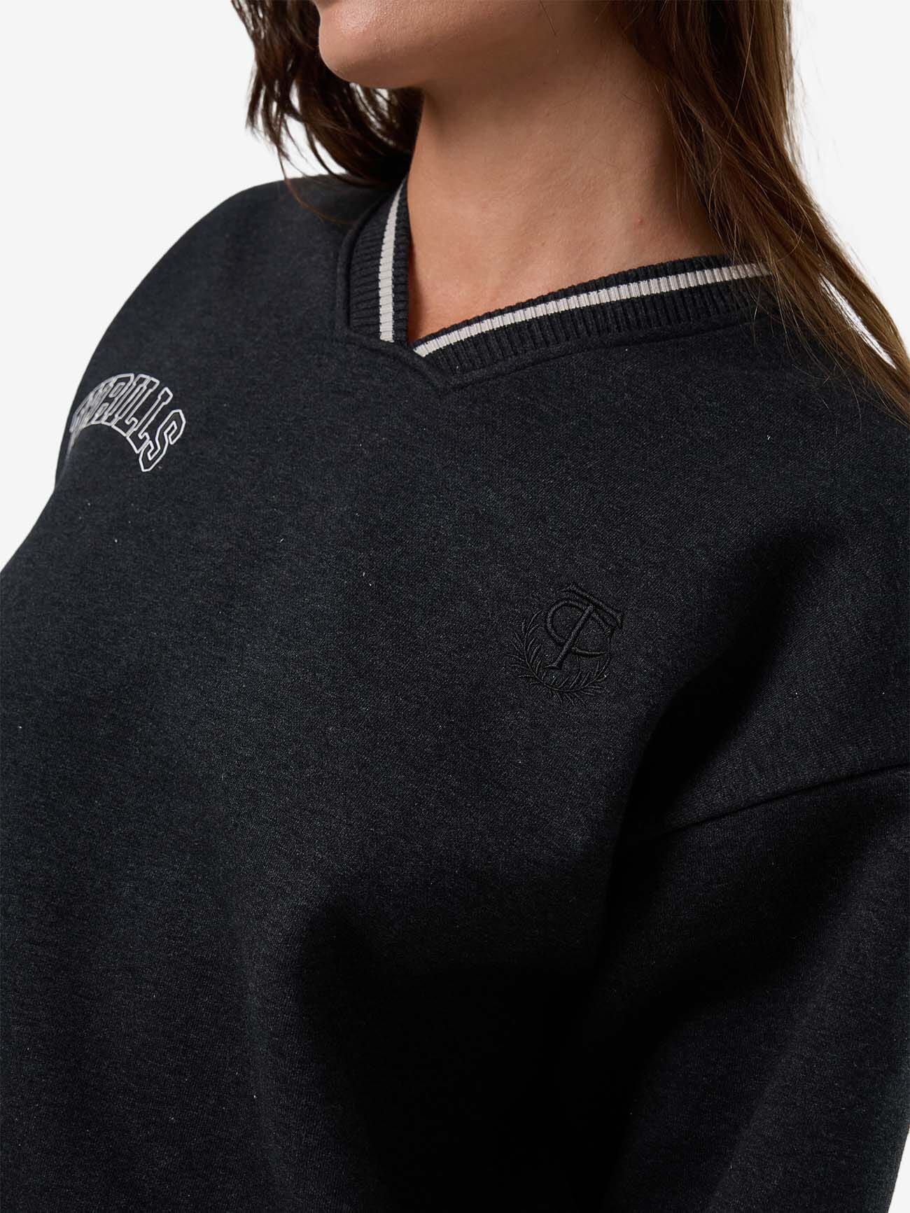 Legacy V Neck Fleece - Black Marle