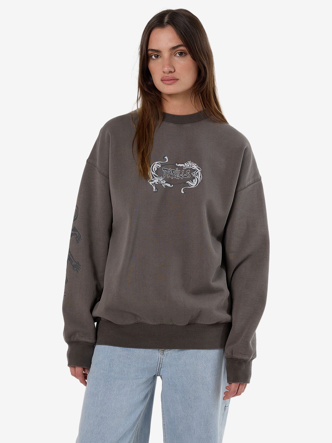 Decisions Slouch Crew - Charcoal Rose