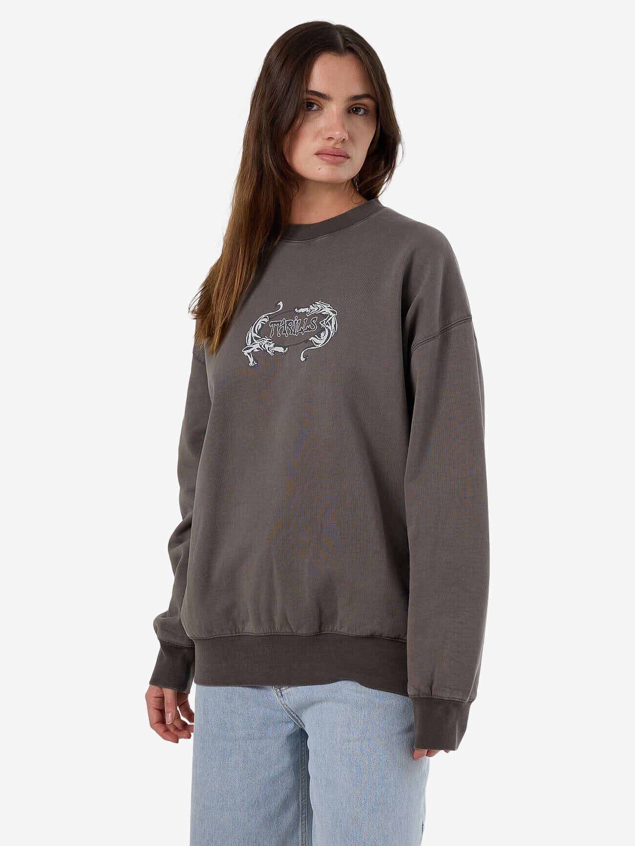Decisions Slouch Crew - Charcoal Rose