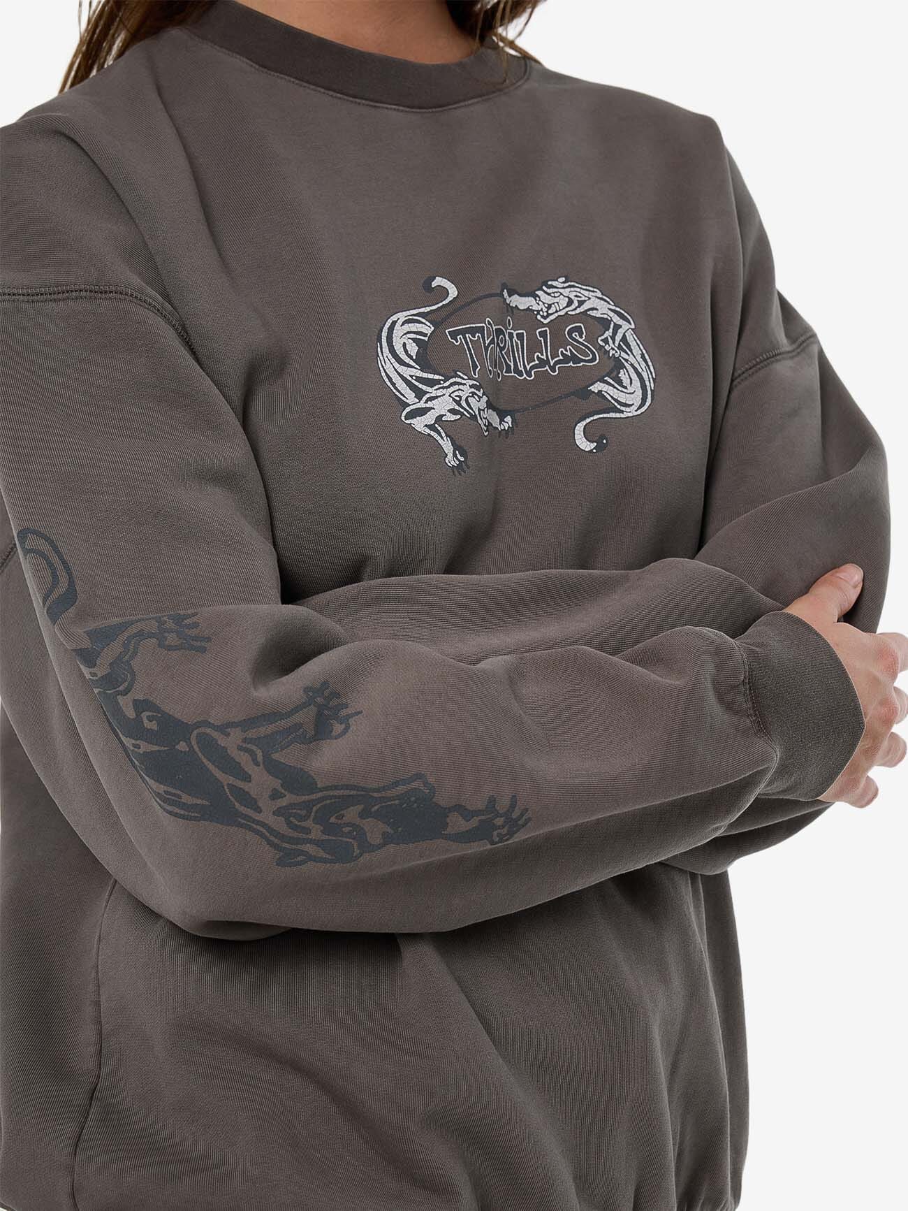 Decisions Slouch Crew - Charcoal Rose