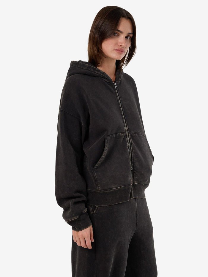 Dissolve Zip Hood Fleece - Soot 4