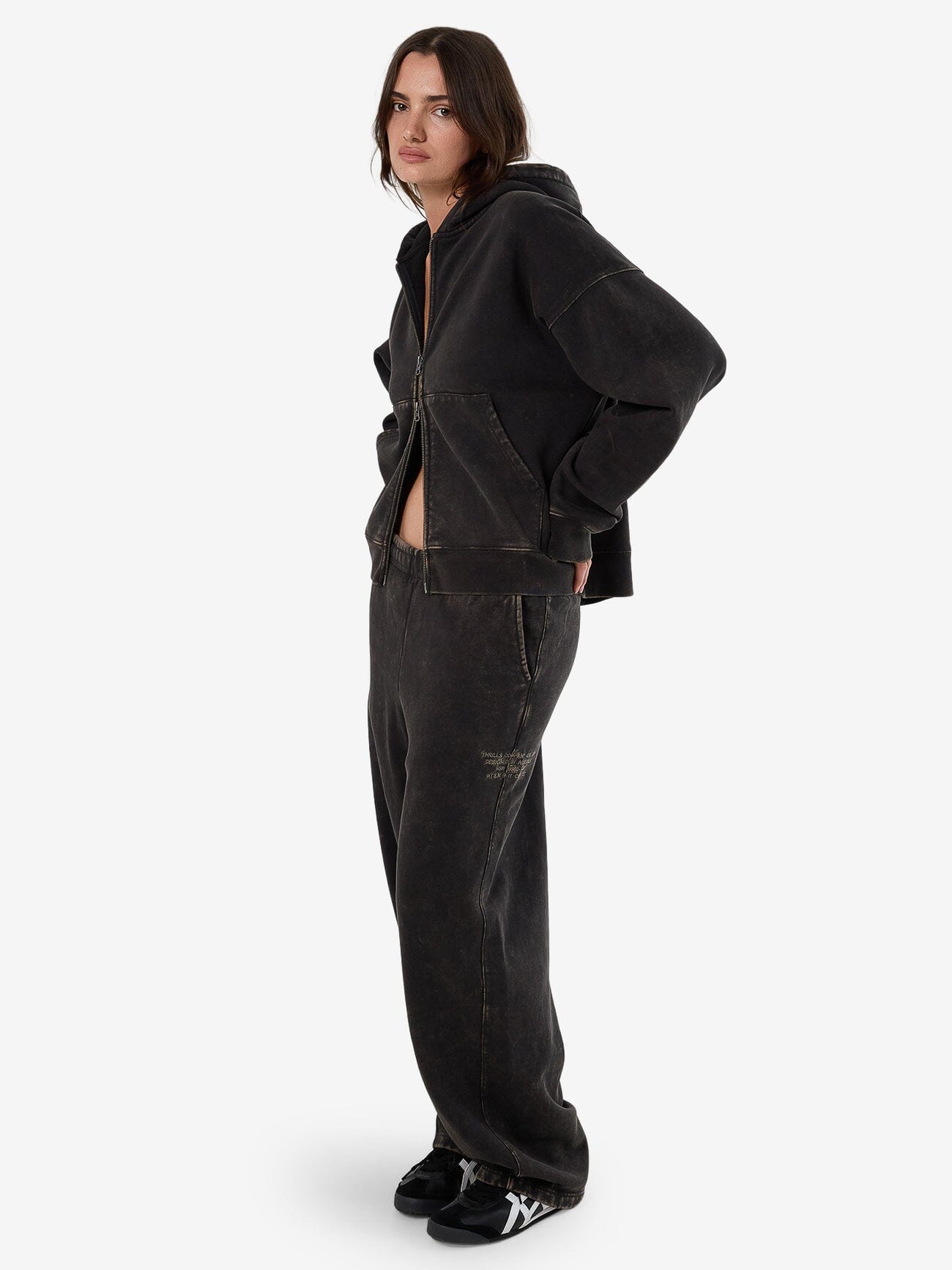 Dissolve Zip Hood Fleece - Soot 4