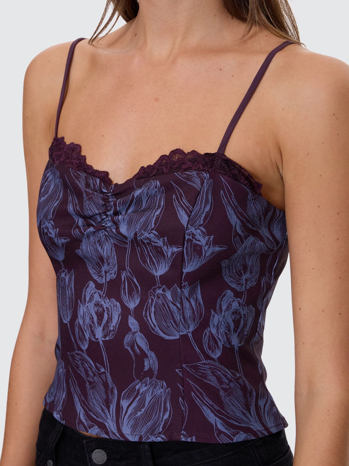 Oracle Floral Top - Deep Plum 4