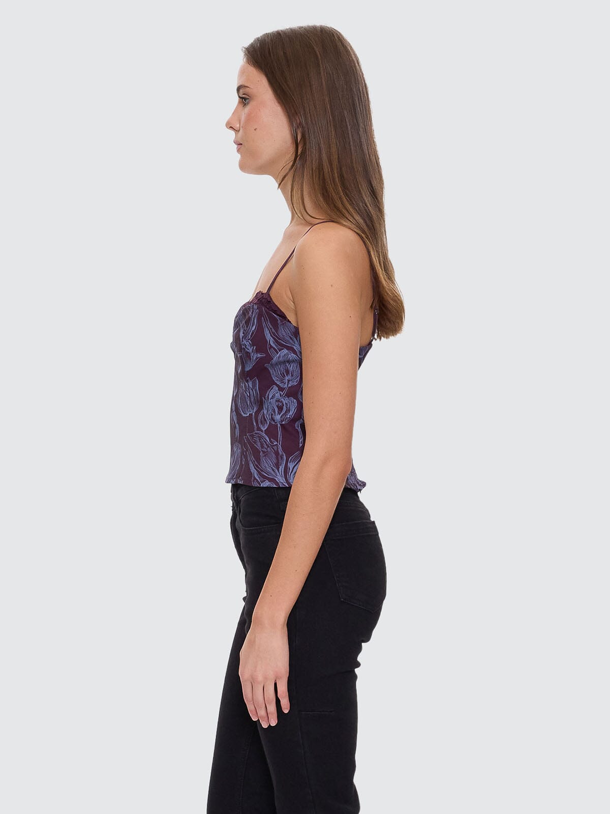 Oracle Floral Top - Deep Plum 4