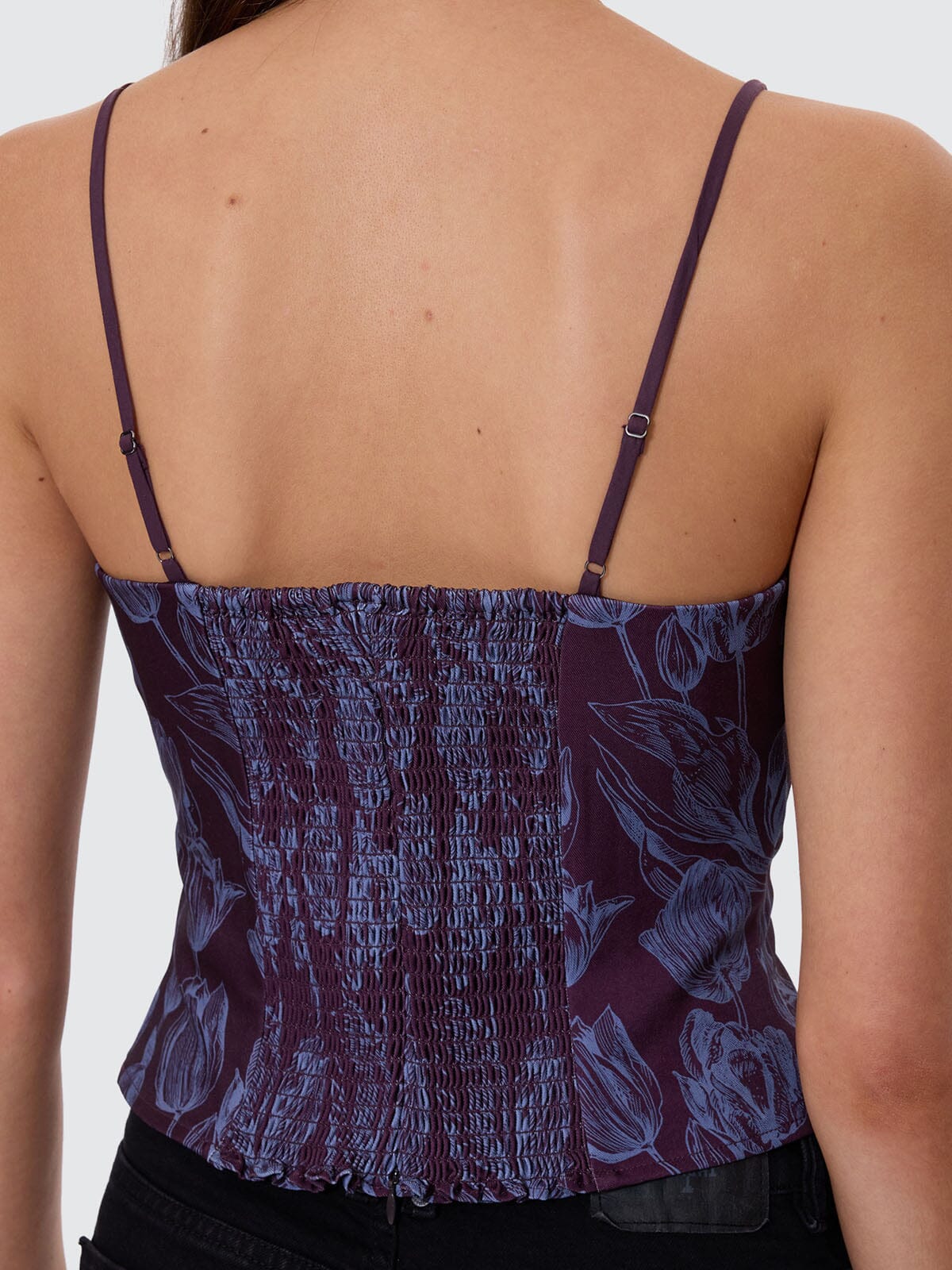 Oracle Floral Top - Deep Plum 4