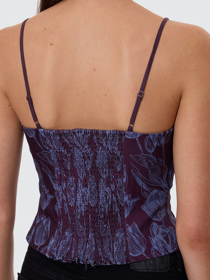 Oracle Floral Top - Deep Plum 4