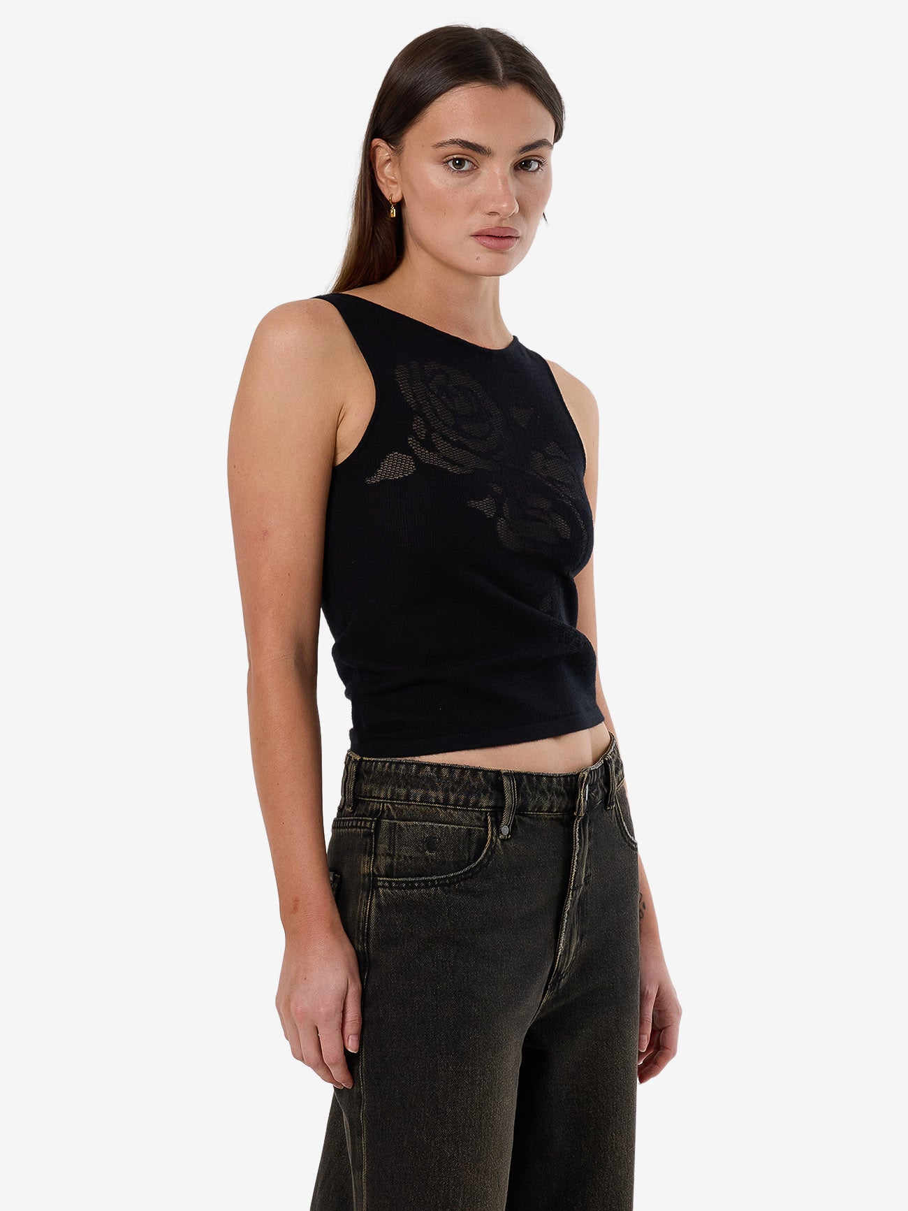 Rosetta Knit Tank - Black