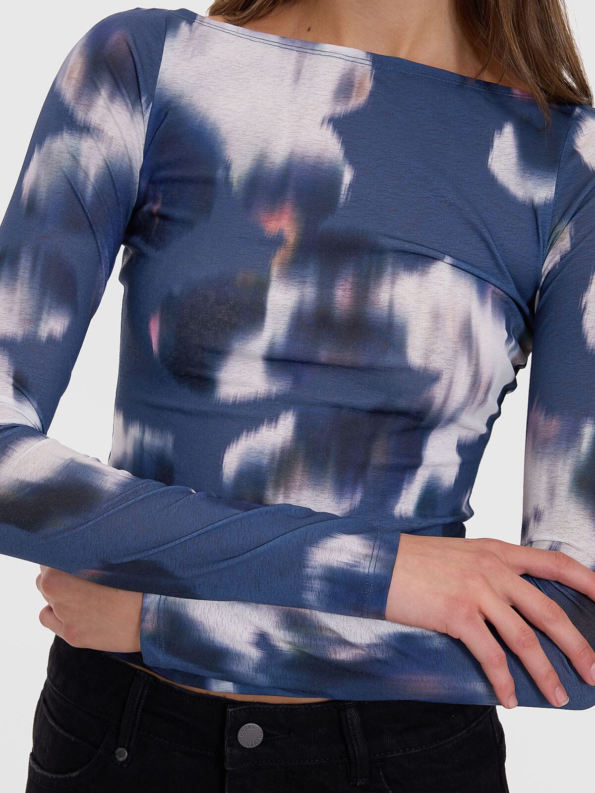 Cyber Bloom Long Sleeve Top - Purple Ash 4