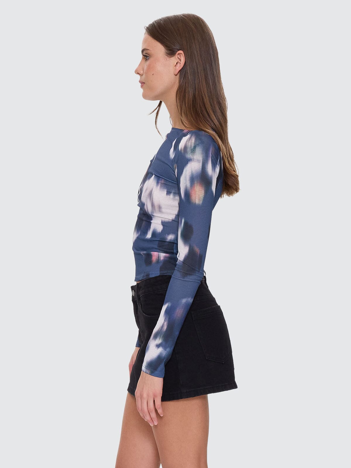 Cyber Bloom Long Sleeve Top - Purple Ash 4