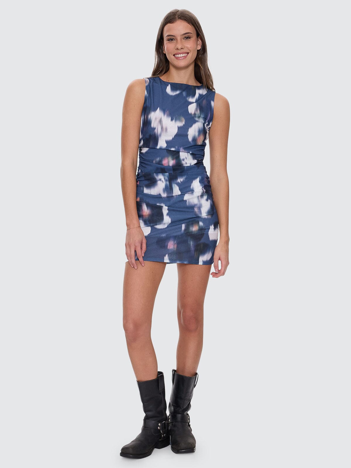 Cyber Bloom Mini Dress - Purple Ash 4