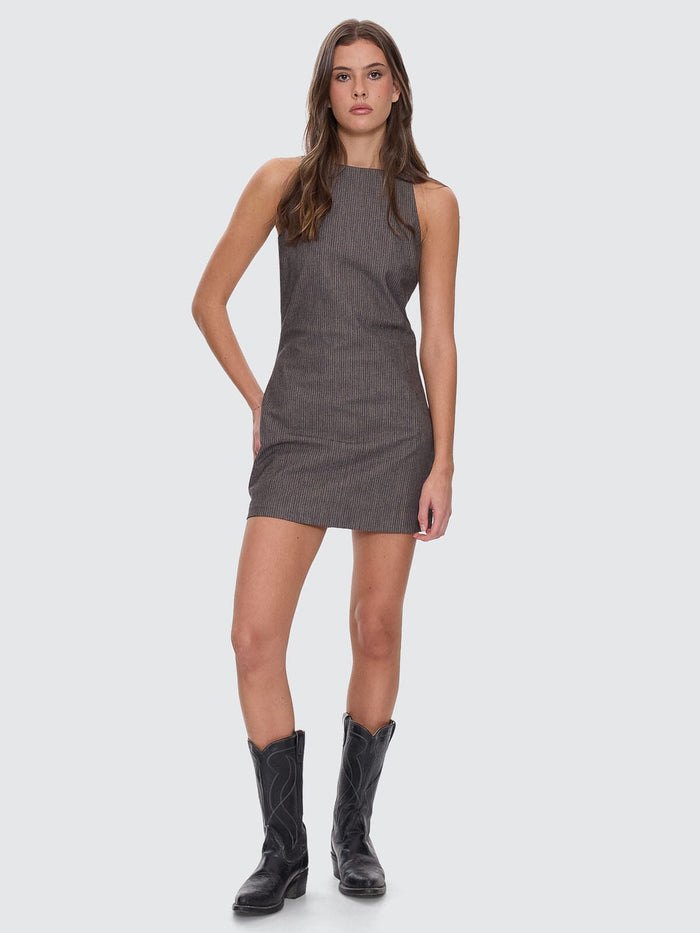 Ritual Stripe Mini Dress - Carbon