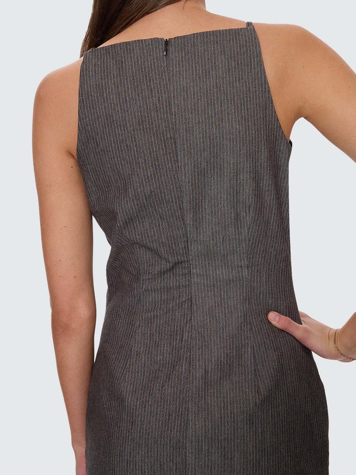 Ritual Stripe Mini Dress - Carbon