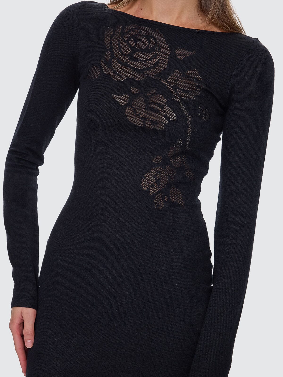 Rosetta Knit Mini Dress - Black 4