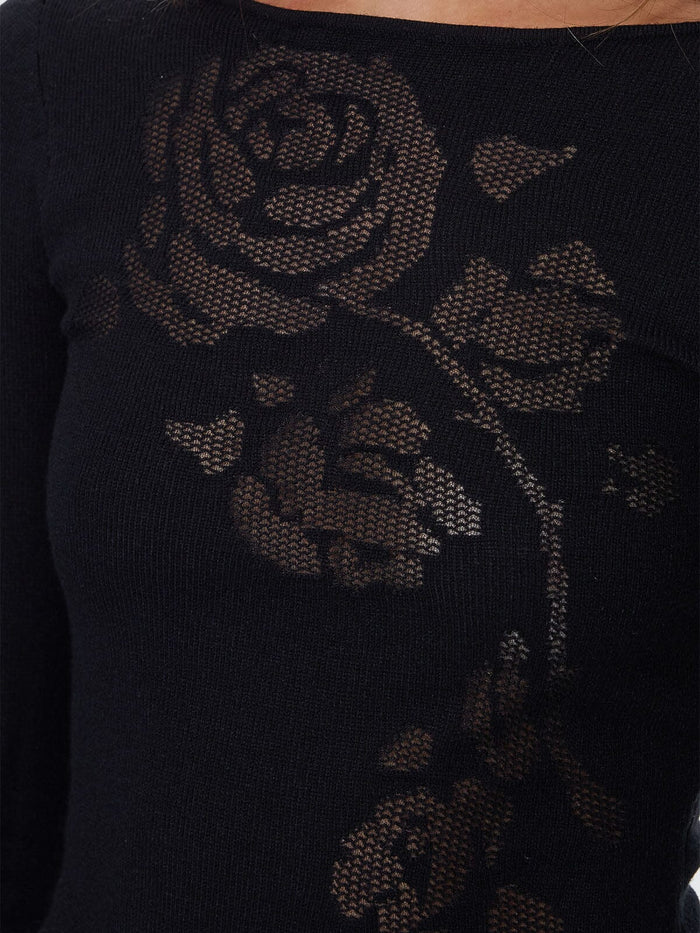 Rosetta Knit Mini Dress - Black 4