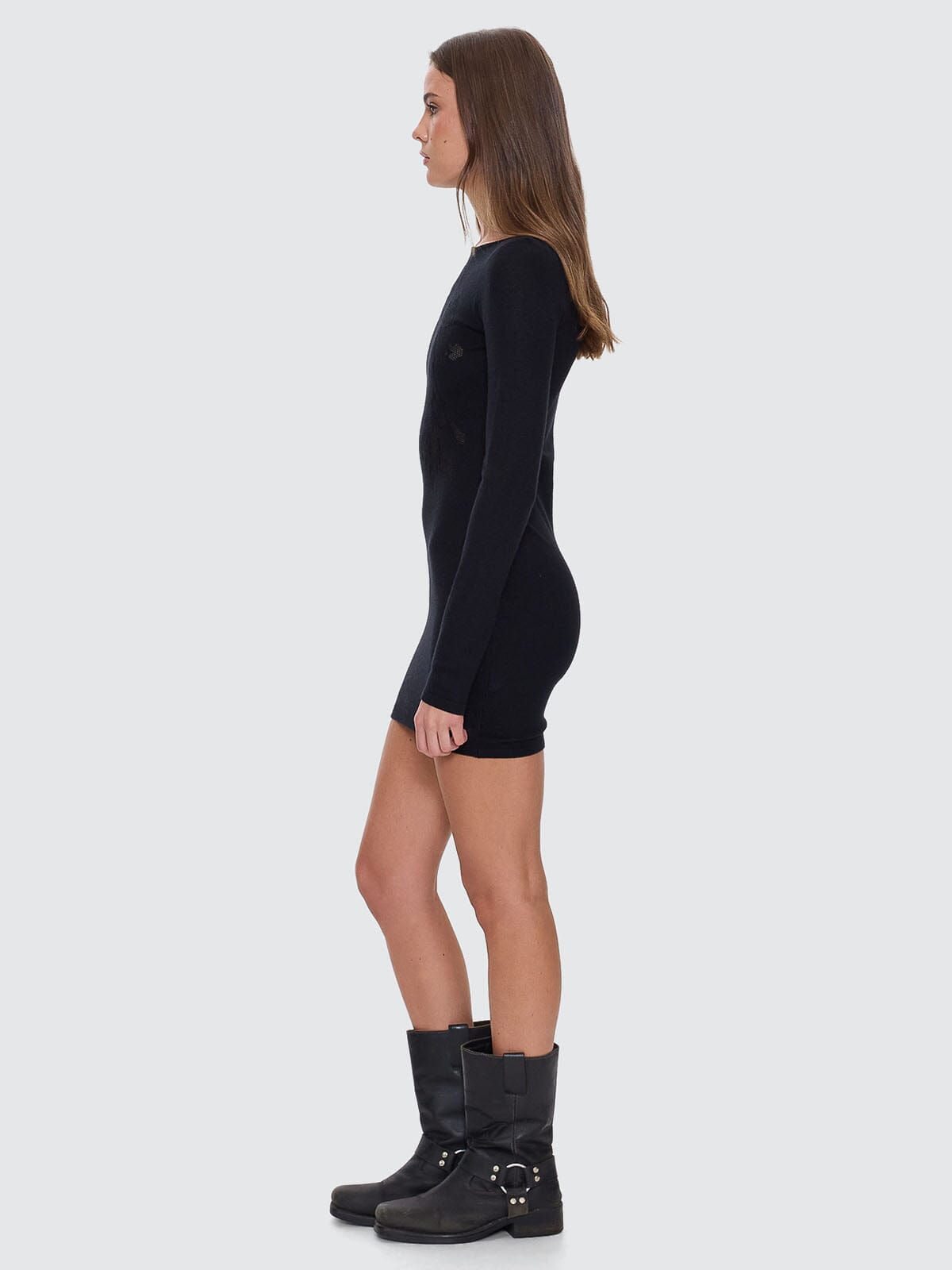 Rosetta Knit Mini Dress - Black 4