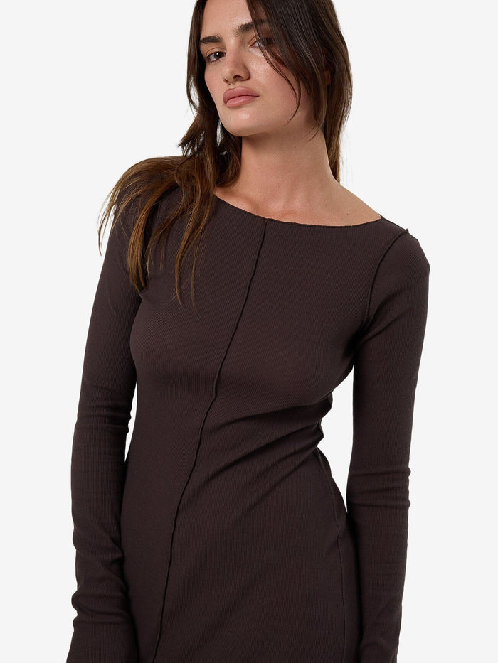 Jordi Boat Neck Maxi Dress - Dark Charcoal 4