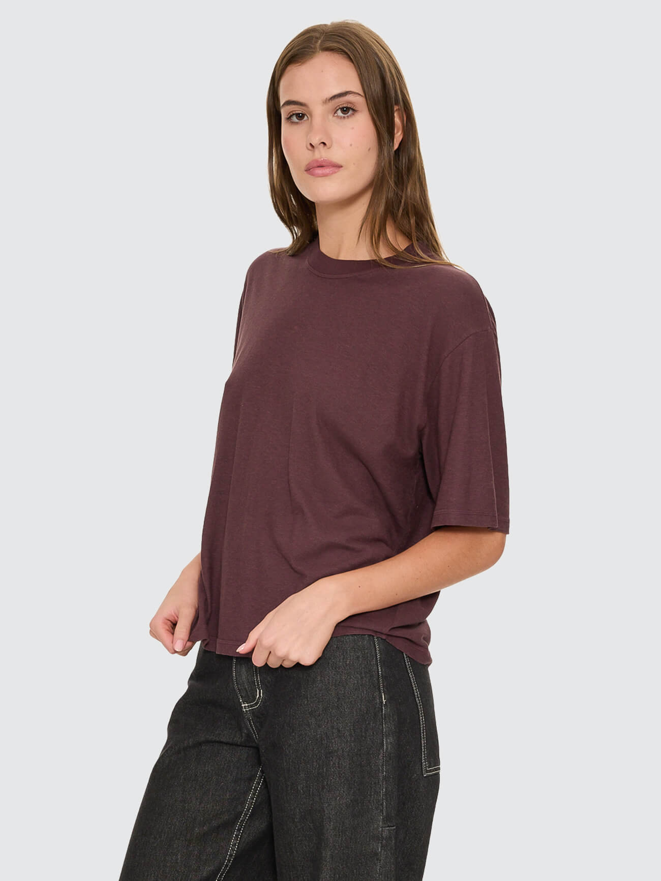 Hemp Square Tee - Aubergine 4
