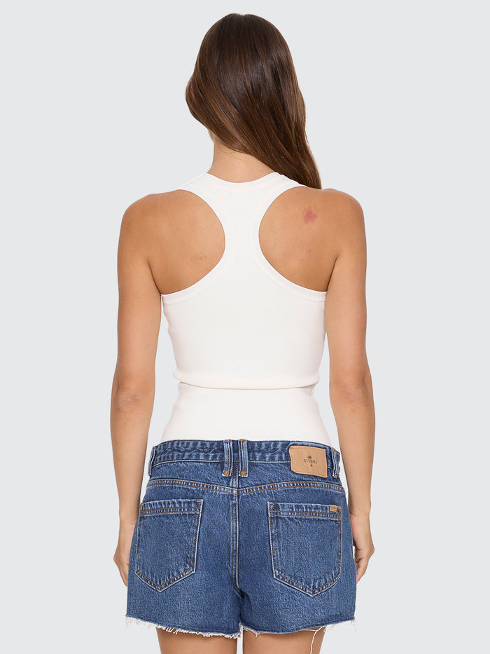 Astra V Neck Tank - White