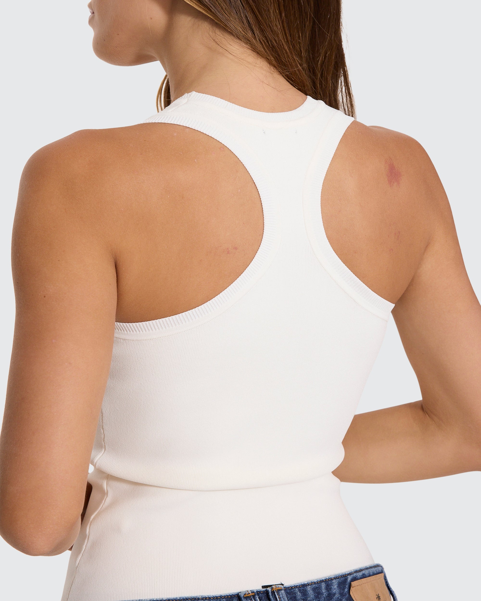 Astra V Neck Tank - White