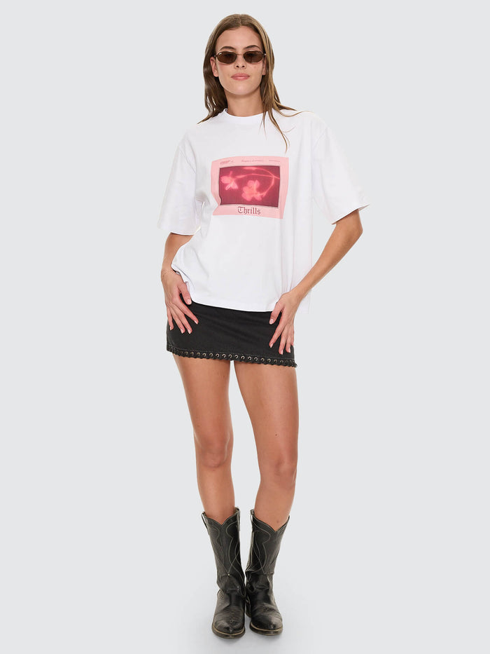 Nightbloom Square Tee - White