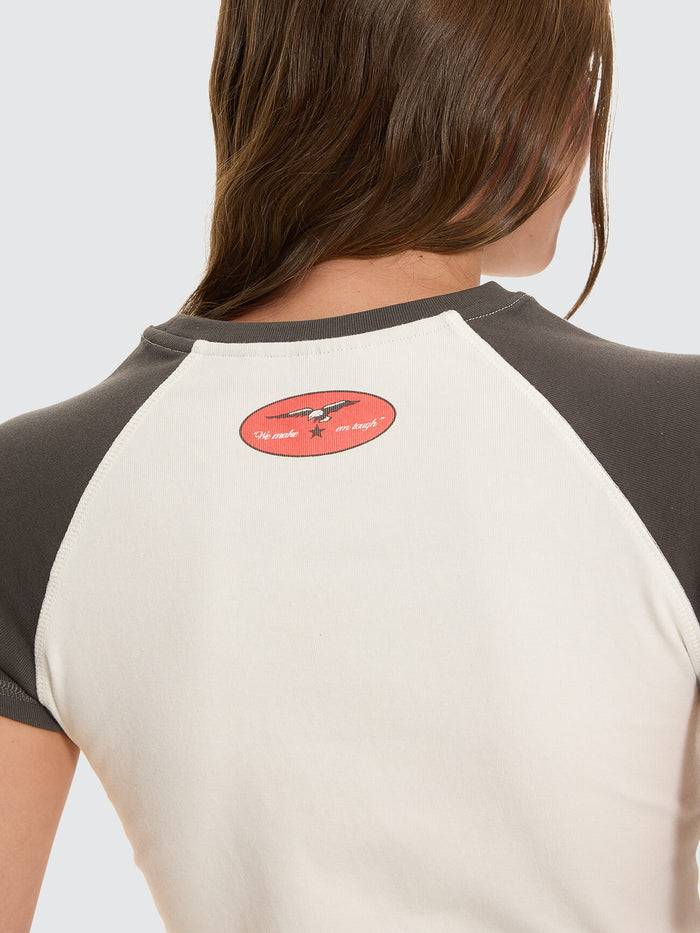 Make Em Tough Raglan Club Tee - Dirty White 4